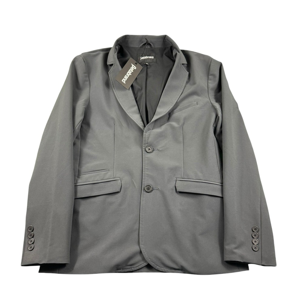 Betabrand Mens XS Gray Two Button Blazer Jacket Dress Polyester 095N-GR NWT
